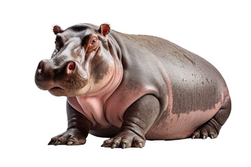 A hippopotamus isolated on a transparent background.