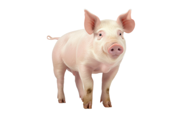 A pig isolated on a transparent background.