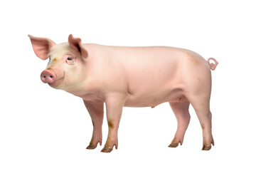 A pig isolated on a transparent background. - obrazy, fototapety, plakaty