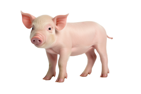 A piglet isolated on a transparent background.