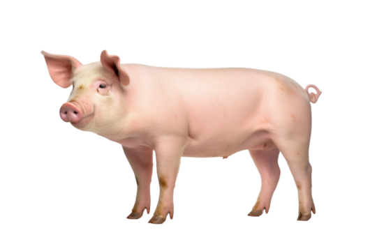 A pig isolated on a transparent background.