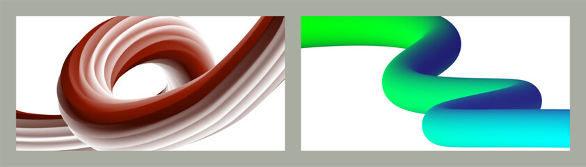 Abstract volumetric background. Cords. set of two illustrations. Toothpaste in a tube. Minimalism. Creative modern background. Cover design, wallpaper, background. eps vector.