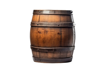 Obraz premium An Old wooden barrel isolated on a transparent background.