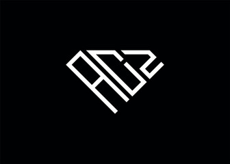 Modern letter A C Z diamond shape logo And initial monogram A C Z letter logo vector template.