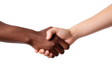 Handshake gesture isolated on a transparent background.