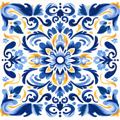 Fototapeta na wymiar Vintage Blue Azulejo Tile