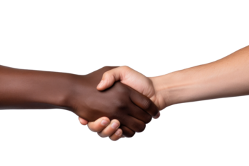 Handshake gesture isolated on a transparent background.