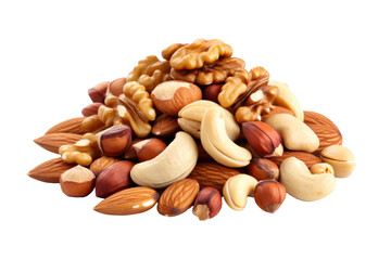 Nuts Mix isolated on a transparent background. - obrazy, fototapety, plakaty