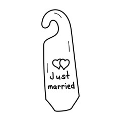 Do Not Disturb Sign With Newlyweds Lettering In Doodle Style