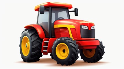 Obraz premium Tractor on a white background