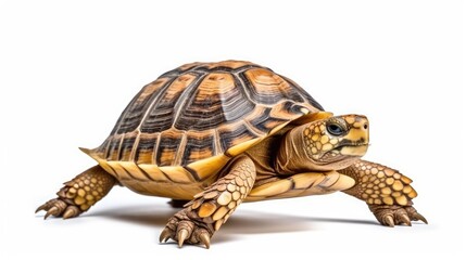 African spurred tortoise (Geochelone sulcata) isolated on white background