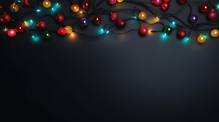 Obraz na płótnie Canvas Christmas lights on a matt black background
