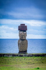 moais in Tahai at sunset, Rapa Nui, Easter Island