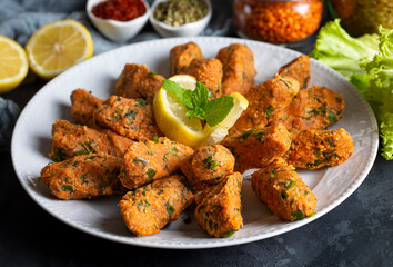 Mercimek Koftesi, Traditional Turkish Food with Bulgur and Lentil