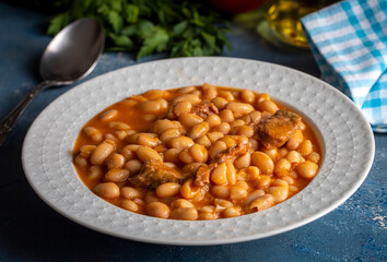 Turkish foods; dried bean (kuru fasulye)