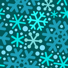 Snowflakes Seamless Vector Pattern. Christmas background