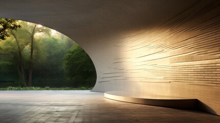 Wave-shaped decorative wall. AI Generation