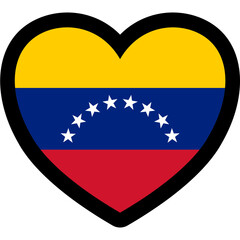 venezuela flag heart shape venezuelan