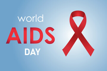 World AIDS Day illustration with disease awareness ribbon. World AIDS Day concept. Vector illustration.