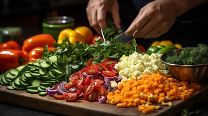  a chef's hands chopping vegetables for a stir-fry, © Food Cart