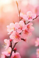 Obraz premium Pink flower branch with pink blossoms