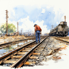 man on railroad