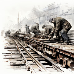 men on railway