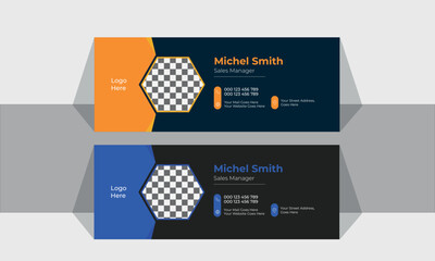 vector email signature template or email footer and personal social media cover design,