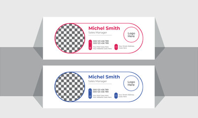 vector email signature template or email footer and personal social media cover design,