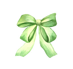green bow isolated on white