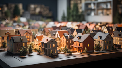 Magische Miniaturwelt - Faszinierende Miniaturstadt in detailreicher Darstellung - obrazy, fototapety, plakaty