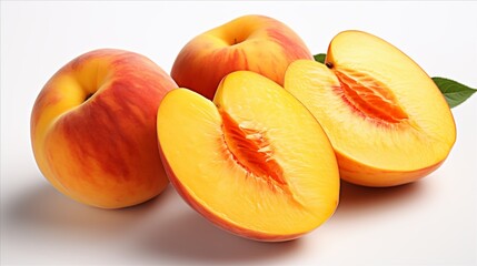 peaches on a white background