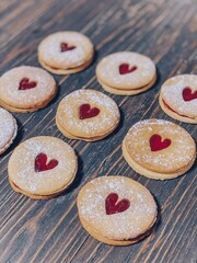 Handmade biscuits with jam filling