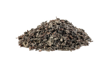 Dry black tea isolated on a white background. Black Ceylon tea. - obrazy, fototapety, plakaty