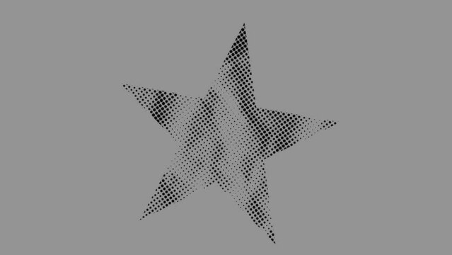 Grunge Halftone Textured Star Collage Icon Choppy Staccato Animation Motion Graphic Alpha Transparent Background