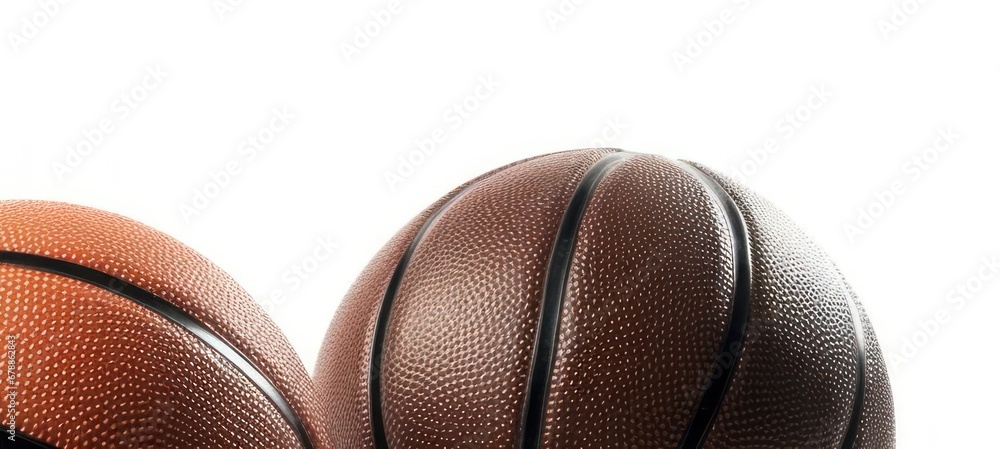 Poster two basketballs having a ball on a blank canvas generative ai