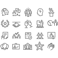 Business Convention Icons vector design