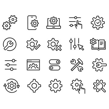 Settings Icons Set vector design