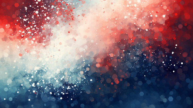 Fototapeta Red and Blue Cosmic Dust 4th july Abstraction  