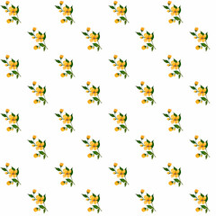 seamless pattern with yellow flowers