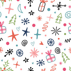 Valentine Day Doodle seamless pattern