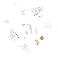 Set of winter elements
