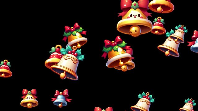 Christmas bells falling animation,  , Christmas greeting background