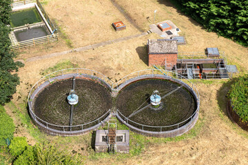 a water purification plant from above