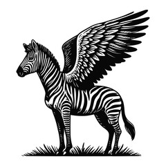 zebra with wings fantasy sketch © Satoru Sketches