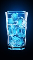 Glass with ice cartoon style beautiful image Ai generated Attractive art