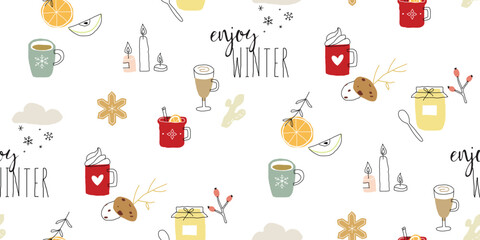 Seamless winter cozy pattern