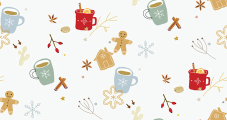 Seamless winter cozy pattern