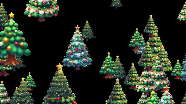 Christmas trees motion graphics , Christmas tree animation background , Celebration video