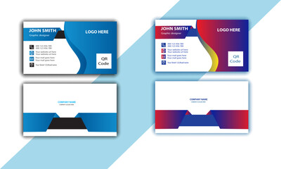 modern design template for business. corporate business card. gradient color business card design. clean corporate business card, pamphlet business card, business card